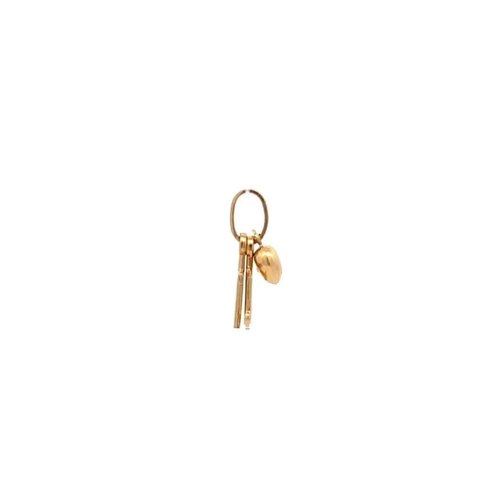 18K Gold Pendant Charm Heart Anchor Cross Small - Picture 9 of 10